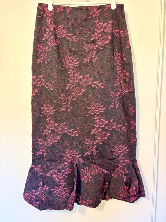 Joanie Char Dresses & Skirts - Vintage Joanie Char Mermaid Skirt Size Medium Floral Witchy Theater Trumpet Punk